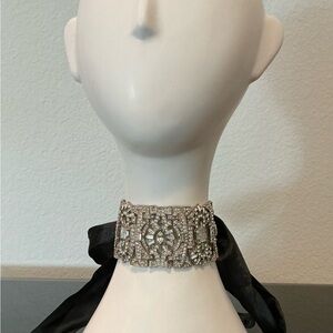 Silver Crystal Choker Necklace